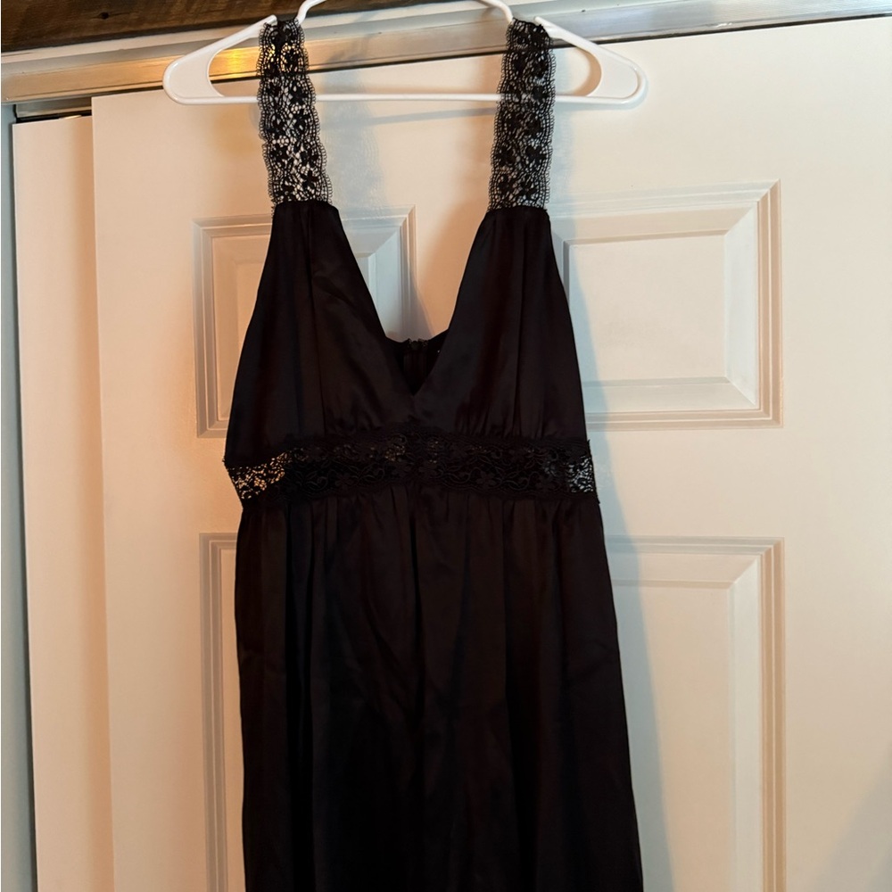 Reformation Black Chemise Classic Silhouette